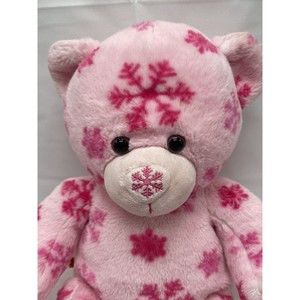 Build A Bear Pink Plush Bear With Pink Snowflakes Flurry 17 Inch 2012 Retired